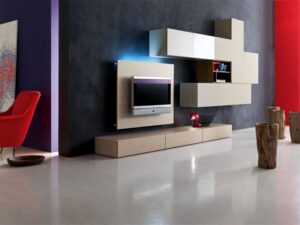 wall unit in a modern living room
